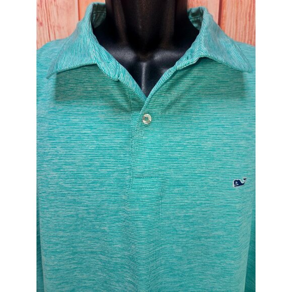 Vineyard Vines Mens Performance Polo Shirt Large Turquoise - Picture 3 of 8